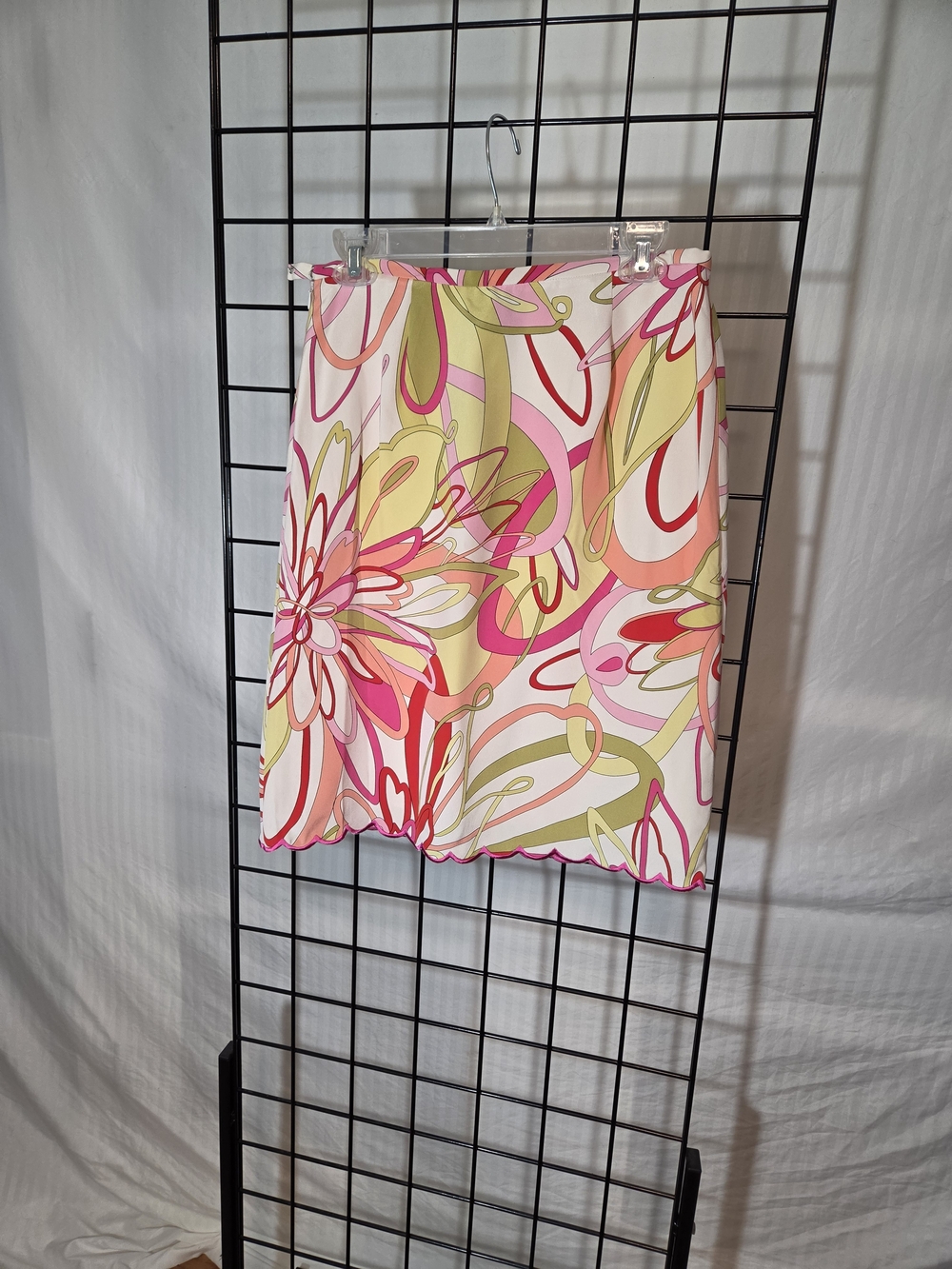 Essentials Pink, Cream & Green Floral Mini Skirt